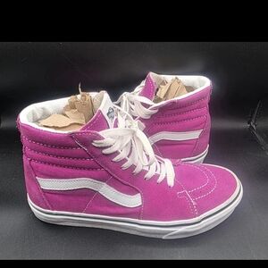 Vans Fuchsia and White High-Top Sneakers